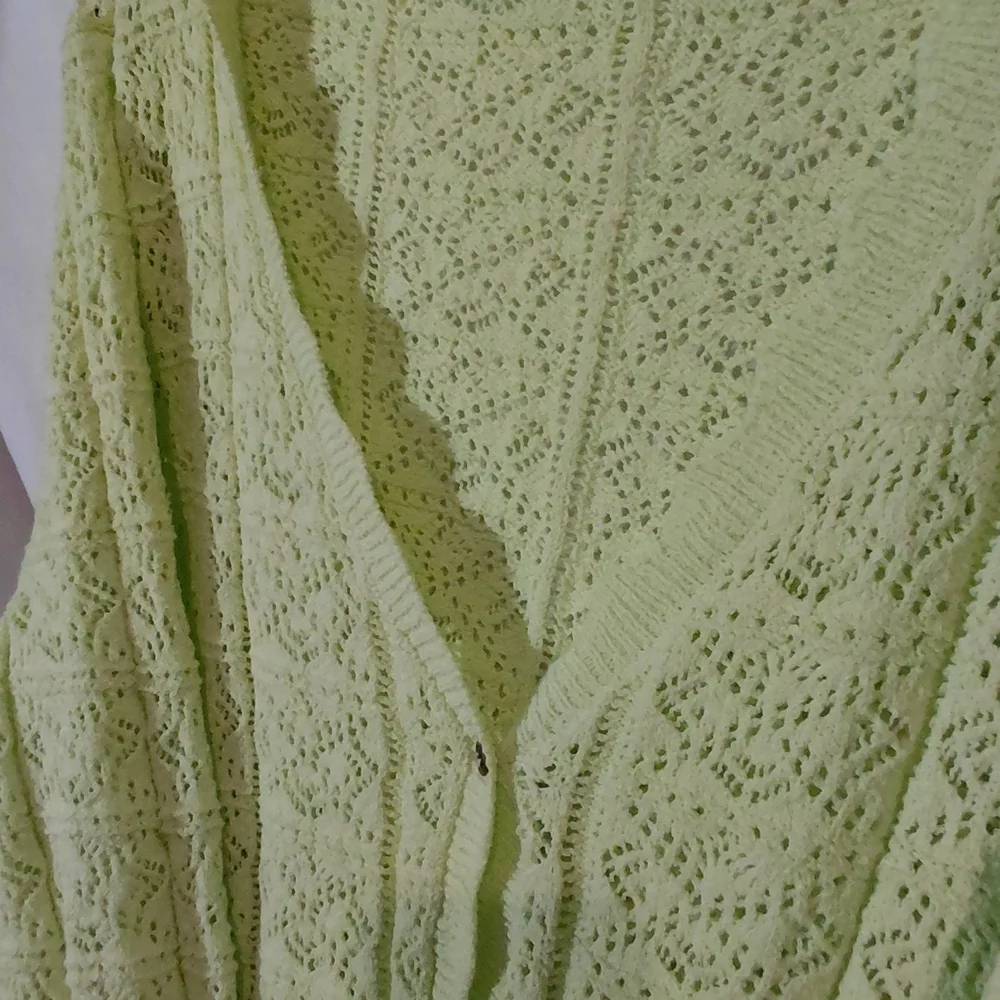 Mango Light Green Open Knit Cardigan - Picture 6 of 11